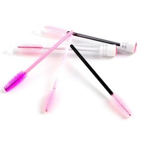 img 3 attached to 20 Pink Lash Disposable Mascara Brushes with Diamond Eyelash Spoolies in Sanitary Tube – Lash Supplies for Makeup Brush and Mascara Wand