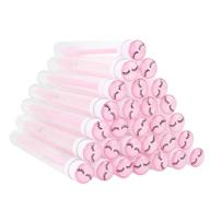 20 pink lash disposable mascara brushes with diamond eyelash spoolies in sanitary tube – lash supplies for makeup brush and mascara wand logo