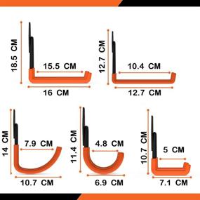 img 1 attached to Organize and Maximize Garage Space with CoolYeah Steel Utility Double Hooks - Heavy Duty Storage Solution for Power Tools, Ladders, and Bulk Items (Pack of 8)