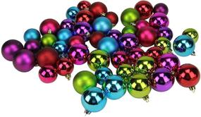 img 2 attached to 🎄 Northlight 11332130: Vibrant 50ct Multi-Color Shiny & Matte Shatterproof Christmas Ball Ornaments 1.5"-2" - Festive Decoration for the Holidays