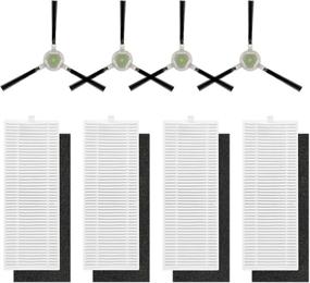 img 4 attached to Lefant Robotic Vacuum Parts Kit: 4 Side Brushes and 4 High-Efficiency Filters for M201, T800, U180 Vacuum Cleaners