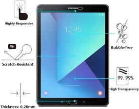 img 2 attached to 📱 Премиальный защитный стеклянный экран для Galaxy Tab S3/S2 9.7 (SM-T810/T813/T815/T817/T819/T820/T825) - твердость 9H, антицарапающий, без пузырей, HD-качество - пожизненная гарантия замены [1 упаковка]