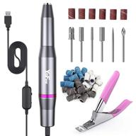 💅 portable electric nail drill kit - professional e-file for manicure pedicure with acrylic nail clipper for shaping, polishing, and gel nail removal logo