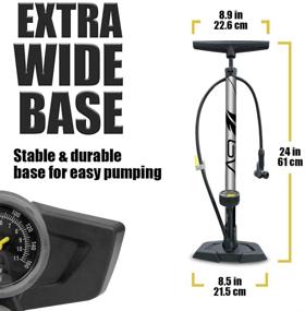 img 3 attached to 🚲 BV Bicycle Ergonomic Floor Pump with Gauge &amp; Clever Air Valve, 160 psi, Reversible Presta and Schrader Pump