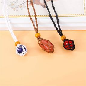 img 1 attached to ⭕️ Adjustable Necklace Cord for Crystals - Pendant Stone Holder, Cage Cord Necklace and Keychain Stone Holder Set for Gift Making