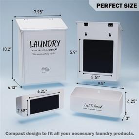 img 3 attached to Magnetic Lint Holder Bin for Laundry Room Decor with Small Lint Holder, Dryer Lint Brush, Vent Trap Cleaner & Mesh Laundry Hamper - Metal Lint Box for Dryer/Washer and Laundry Storage