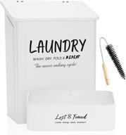 magnetic lint holder bin for laundry room decor with small lint holder, dryer lint brush, vent trap cleaner & mesh laundry hamper - metal lint box for dryer/washer and laundry storage logo