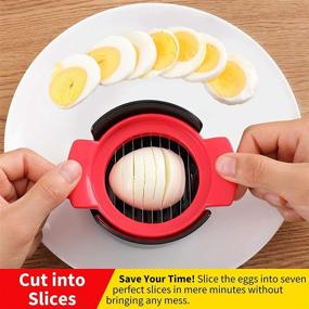 img 1 attached to Improved 3-in-1 Egg Slicer: Dishwasher Safe, Extra Durable & Sturdy Wires for Hard-Boiled Eggs, Strawberries, and Mushrooms - Easy to Clean (Black)