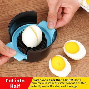 img 2 attached to Improved 3-in-1 Egg Slicer: Dishwasher Safe, Extra Durable & Sturdy Wires for Hard-Boiled Eggs, Strawberries, and Mushrooms - Easy to Clean (Black)