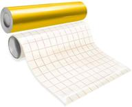🌟 vvivid deco65 reflective yellow permanent adhesive craft vinyl roll - 12 inches x 4 feet for cricut, silhouette & cameo - includes free 12 inches x 12 inches transfer paper sheet logo
