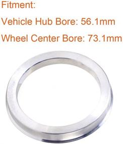 img 2 attached to 🔧 ZHTEAPR 4pc Aluminium Alloy Wheel Hub Centric Rings - 56.1mm to 73.1mm - Hubrings for Precise Wheel Fitment