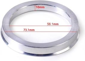 img 1 attached to 🔧 ZHTEAPR 4pc Aluminium Alloy Wheel Hub Centric Rings - 56.1mm to 73.1mm - Hubrings for Precise Wheel Fitment