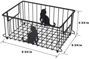 img 2 attached to 🐱 Lily's Home Large Cat-Themed Wire Basket Organizer: Cute Caddy for Kitchen, Pantry, Cabinet, Bathroom, and Office – Ideal for Cat Lovers!