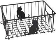 🐱 lily's home large cat-themed wire basket organizer: cute caddy for kitchen, pantry, cabinet, bathroom, and office – ideal for cat lovers! логотип