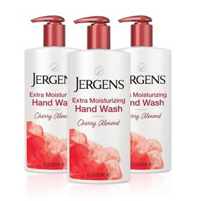 img 4 attached to 🍒 Jergens Cherry Almond Scent Liquid Hand Soap, Extra Moisturizing Hand Wash for Dry Hands - 8.3 Ounces, Pack of 3