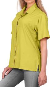 img 1 attached to LEELA Hawaiian Blouse Wedding Mustard Outdoor Recreation for Outdoor Clothing