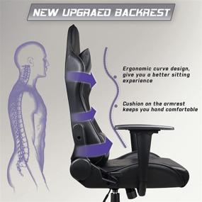 img 1 attached to 💺 Vitesse Gaming Chair: Premium Racing Style Computer Gaming Chair for Adults With Ergonomic Design, Lumbar Support, and Headrest - Black