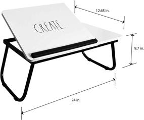 img 2 attached to Rae Dunn Wooden Folding Laptop Lap Desk - Versatile Work Table and Stand for Couch, Bed, and Sofa - Adjustable Tilt and Folding Legs - Ideal for Computer Use, Reading, and Breakfast Tray