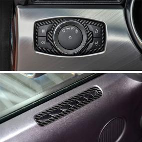 img 2 attached to 🚘 Enhance Your Ford Mustang's Interior with YAMUDA's 48PCS Decorative Carbon Fiber Sticker (Black)