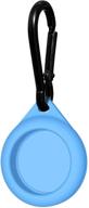 🔵 2021 airtag case: soft silicone cover for apple airtag with key chain - hoerrye safety, anti-scratch, easy to carry and clean - durable in use (light blue) logo