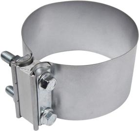 img 1 attached to 🚗 Roadformer 5" Butt Joint Exhaust Clamp - Aluminized Steel | 2 Pack | Leak-Free Connection for 5" OD Pipes
