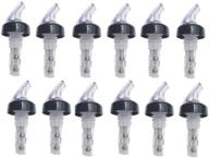 🍾 accupour measured alcohol bottle pourer 1.5 oz: quick shot clear spout for liquor, wine, and cocktails - 12 pack логотип