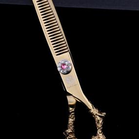 img 1 attached to 🔪 Purple Dragon Professional Hair Cutting Scissor 6.0 inch - Dragon Handle - 440C Salon Shears for Hairdressing and Thinning - Ideal for Barbers and Home Use (Gold)