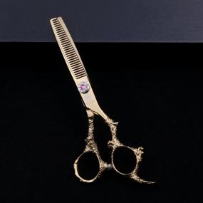 img 2 attached to 🔪 Purple Dragon Professional Hair Cutting Scissor 6.0 inch - Dragon Handle - 440C Salon Shears for Hairdressing and Thinning - Ideal for Barbers and Home Use (Gold)