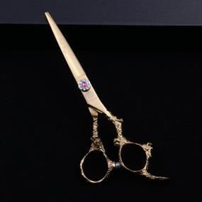 img 3 attached to 🔪 Purple Dragon Professional Hair Cutting Scissor 6.0 inch - Dragon Handle - 440C Salon Shears for Hairdressing and Thinning - Ideal for Barbers and Home Use (Gold)