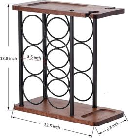 img 3 attached to 🍷 ABZUOON Countertop Wine Rack: Stylish Wood Wine Bottle Holder with Glass Holder for Kitchen & Home Decor
