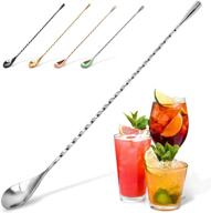 🍹 zulay premium 12 inch stainless steel cocktail spoon with attractive spiral design - ideal for mixing, layering drinks, and cocktail shakers, tall cups, pitchers logo