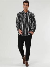 img 2 attached to 👔 Textured Polka Button-Front Men's Shirts by Uxcell - Perfect Fit Guaranteed