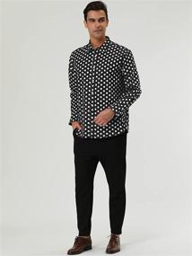 img 1 attached to 👔 Textured Polka Button-Front Men's Shirts by Uxcell - Perfect Fit Guaranteed