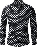👔 textured polka button-front men's shirts by uxcell - perfect fit guaranteed logo