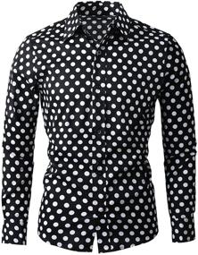 img 4 attached to 👔 Textured Polka Button-Front Men's Shirts by Uxcell - Perfect Fit Guaranteed