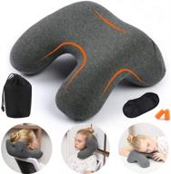 💤 haobaimei memory foam travel neck pillow for airplanes, cars, camping, office, school – grey, travel accessories for men and women logo