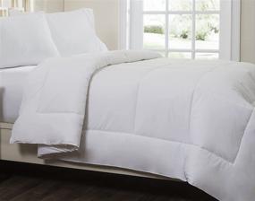 img 4 attached to 🛏️ Circles Home White Down Alternative Comforter Cotton Top - Quilted Style: Full Size – Healthy and Cozy Bedding Solution