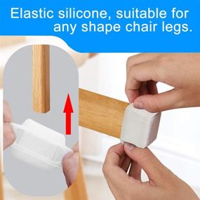 img 1 attached to 🪑 Yoaokiy 32Pcs Square Furniture Silicone Protection Cover: Anti-Slip Floor Protectors for Chair Legs, Furniture Leg Caps with Felt Pads - Protect Your Floors from Scratches