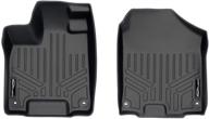 🔲 custom fit floor mats 1st row liner set in black for 2019-2021 honda passport by smartliner logo