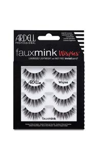 img 4 attached to 👁️ Ardell False Lashes Faux Mink Wispies Multipack - 4 Pairs for Fuller, Bolder Eyes