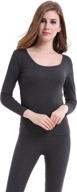 👚 ultra thin crew neck women's thermal underwear set - stretchy base layer long johns logo