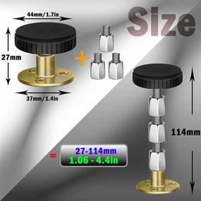 img 3 attached to 🔧 Bedexut 4 Pack of Adjustable Threaded Bed Frame Stabilizers - Anti-Shake Tool for Headboard, Walls, Beds, Cabinets, Sofas (27-114mm)