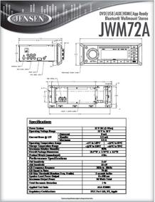 img 1 attached to 📻 Jensen JWM72A Slimline Wallmount Stereo: DVD, USB, AUX, HDMI, Bluetooth, App Ready, 3-Speaker Zones, 8X 6 Вт выход, воспроизводит CD/DVD/MP3/WMA/JPEG 📻 Jensen JWM72A узкая настенная стереосистема: DVD, USB, AUX, HDMI, Bluetooth, готова к приложению, 3-зонные динамики, выход мощностью 8x6 Вт, воспроизводит CD/DVD/MP3/WMA/JPEG