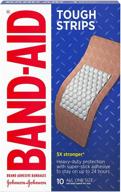 🩹 band-aid brand tough strips adhesive bandages: reliable wound care with long-lasting protection, extra large size – 10 count (pack of 2) логотип