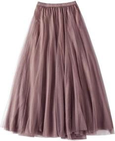 img 3 attached to Feminine Tulle Fairy Skirt: Mesh Puffy Tutu Cake A-Line Flared Long Elastic Waist - Discover the Perfect Flirty and Flowy Design for Women