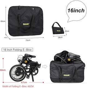 img 2 attached to Folding Bicycle Carry Bag by Rhinowalk - Portable Bike Luggage for Travel, Transport, and Storage (14-20 inch)