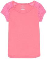 👚 gorgeous french toast girls' lace shoulder tee - short sleeve delight! logo