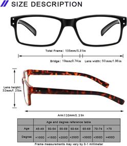 img 3 attached to 👓 SIGVAN Rectangle Frame Blue Light Blocking Reading Glasses - 4 Pairs, Computer Eyeglasses for Men and Women, Trendy Readers