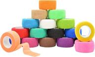 🏥 yuronam 18-pack self-adhesive bandage wrap | stretchable and breathable cohesive vet tape for sports, finger, wrist, ankle, pets | 18 colors, 1 inch x 5 yards/roll логотип