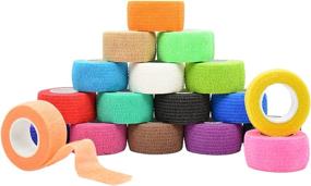 img 4 attached to 🏥 Yuronam 18-Pack Self-Adhesive Bandage Wrap | Stretchable and Breathable Cohesive Vet Tape for Sports, Finger, Wrist, Ankle, Pets | 18 Colors, 1 Inch x 5 Yards/Roll